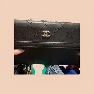 CHANEL Black Quilted Leather Wallet with CC Logo (contact me before purchase)